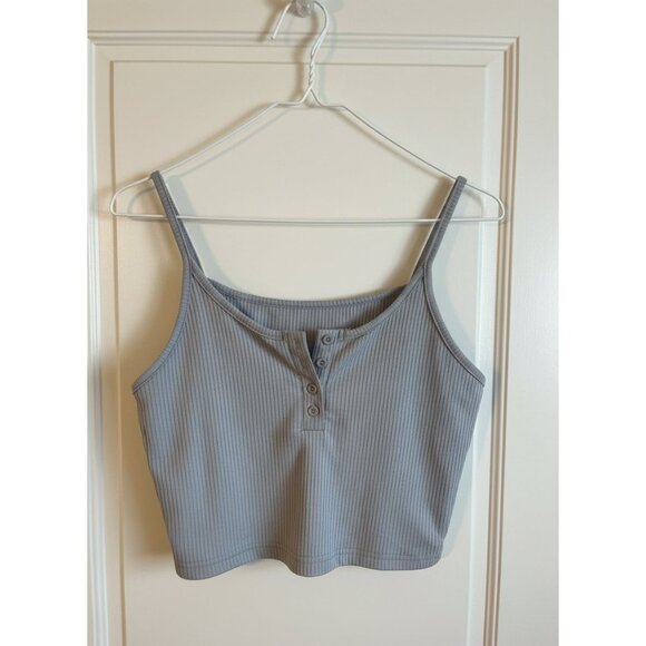 SHEIN 2-Pack Ribbed Henley Crop Tanks - Picture 2 of 4